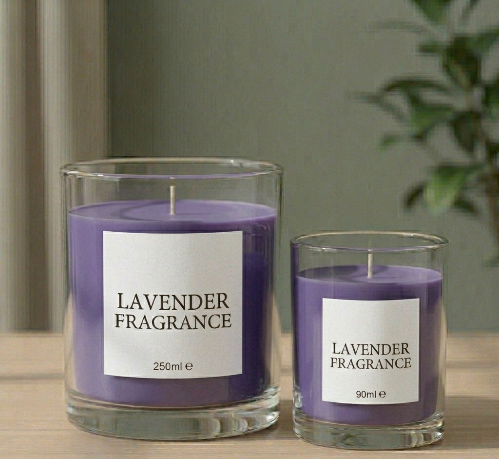 Lavender fragrance candle jar