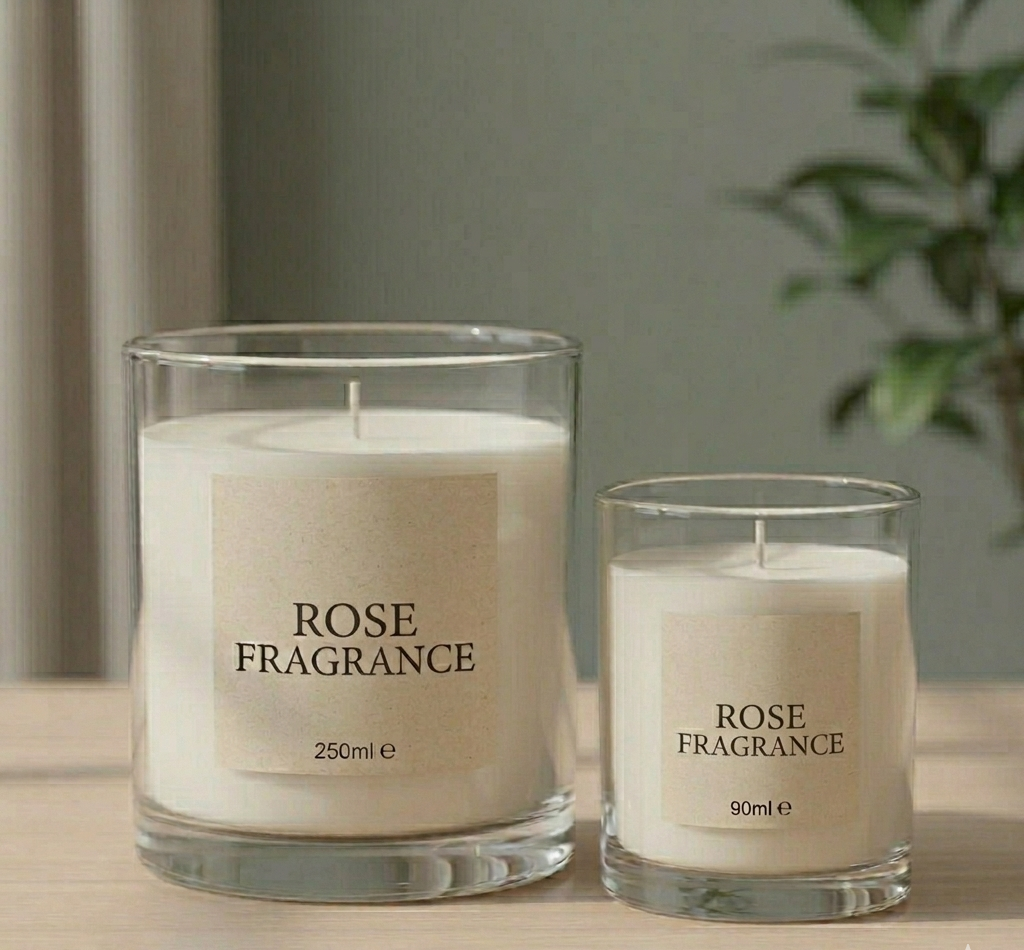 Rose fragrance jar candle